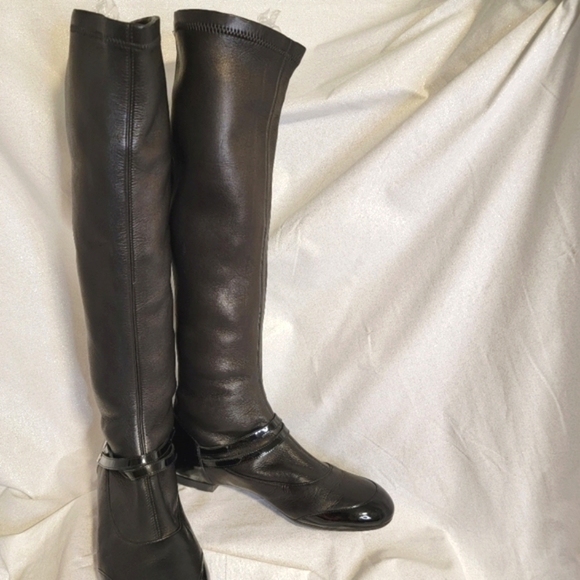 CHANEL Black Lambskin Riding Style Boots 36 - Picture 1 of 10